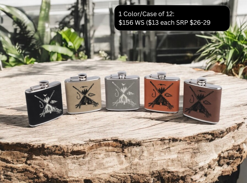 Rustic Fish and Forage Flask (Case of 12/1 color)