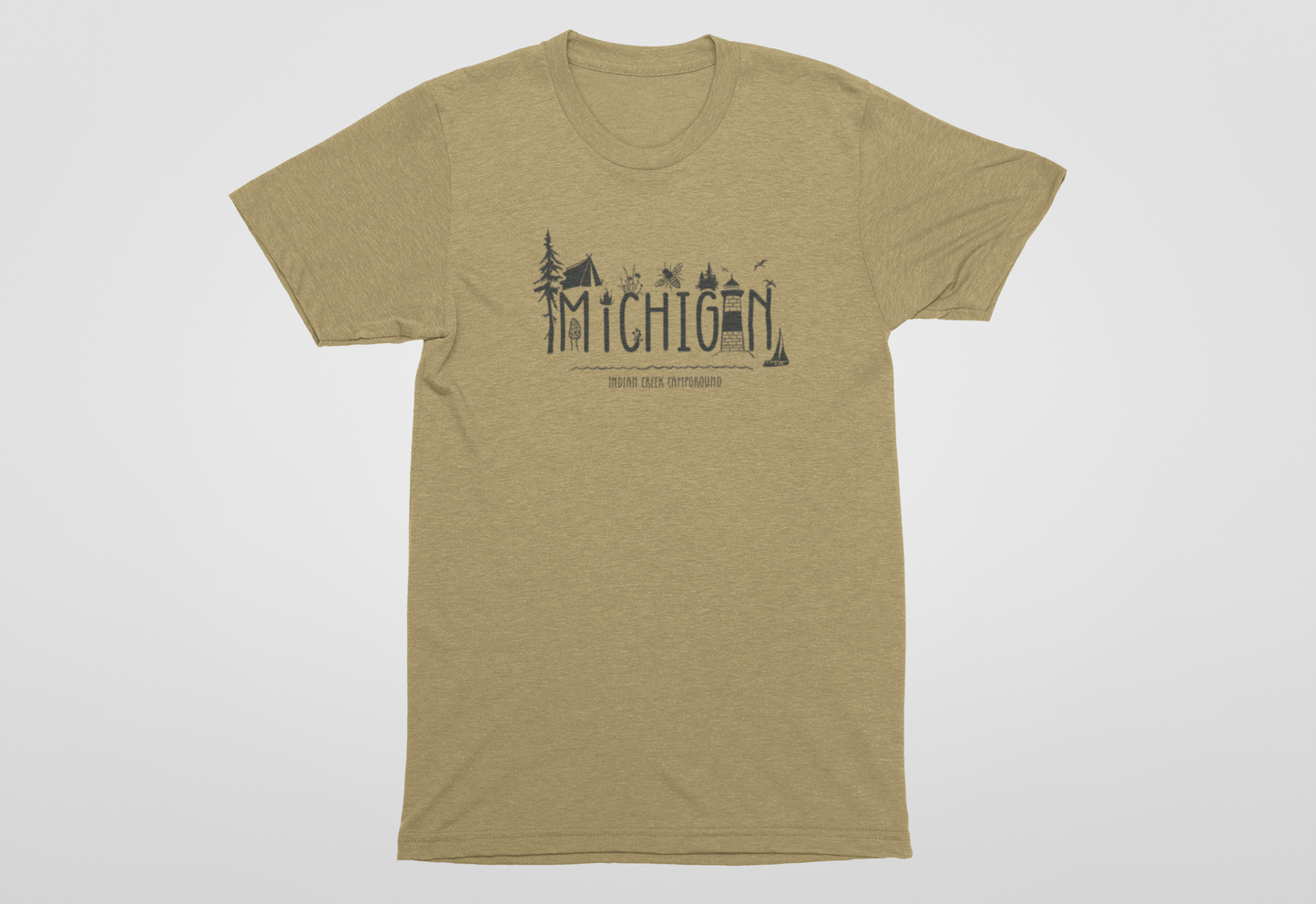 Michigan Woods + Water Unisex Tee: Indian Creek Campground