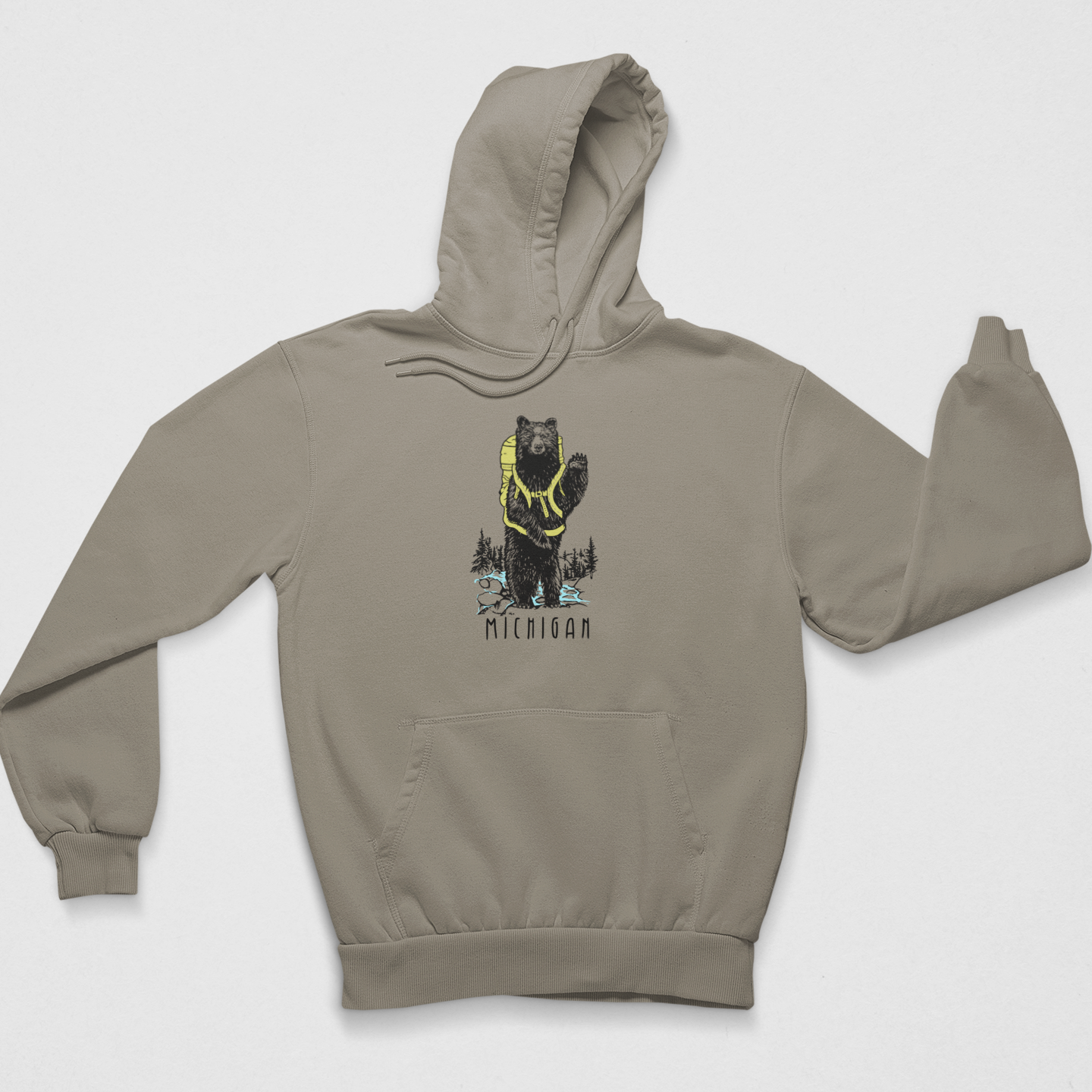 Hiking Buddy: Michigan Midweight Unisex Hoodie
