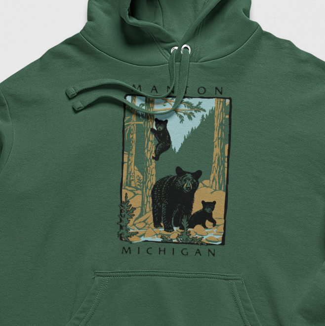 Bear Creek: Manton Michigan Midweight Hoodie