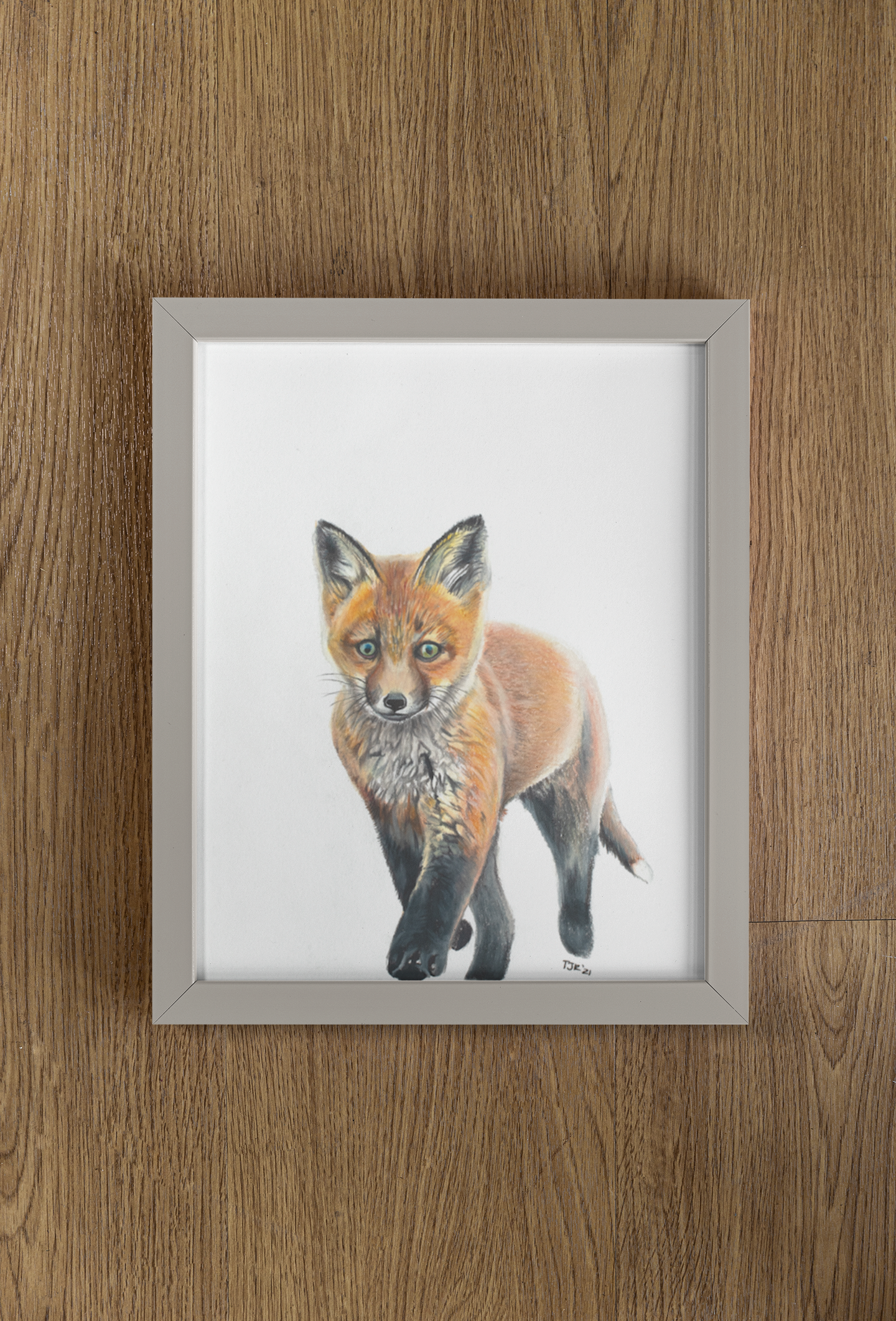"Red Fox Kit" Colored Pencil Print (cs 3)