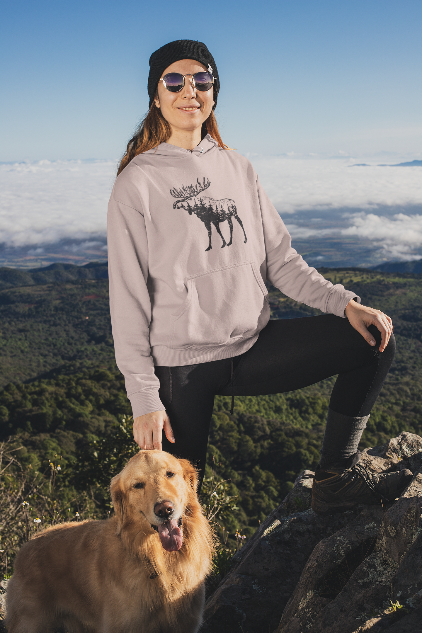 Woodland Moose Midweight Hoodie