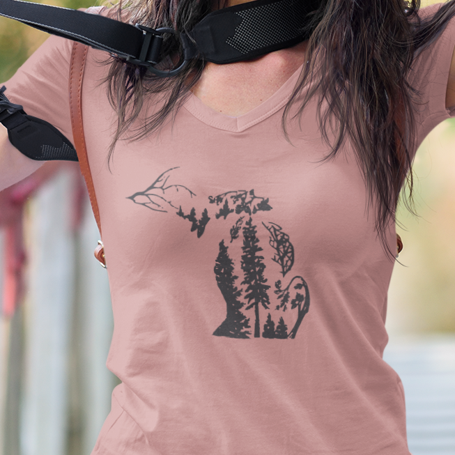 Michigan Pines Ladies V-Neck