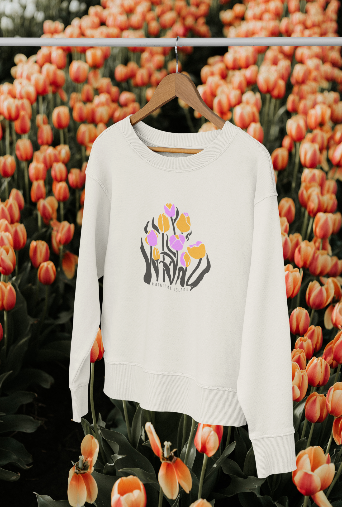 Mackinac Tulips Ladies Crew