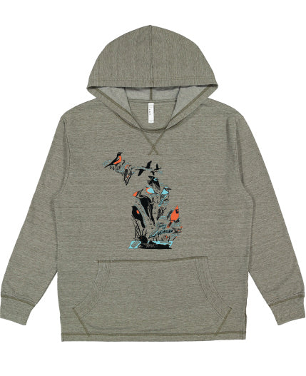 Birds of Michigan Vintage Wash Hoodie