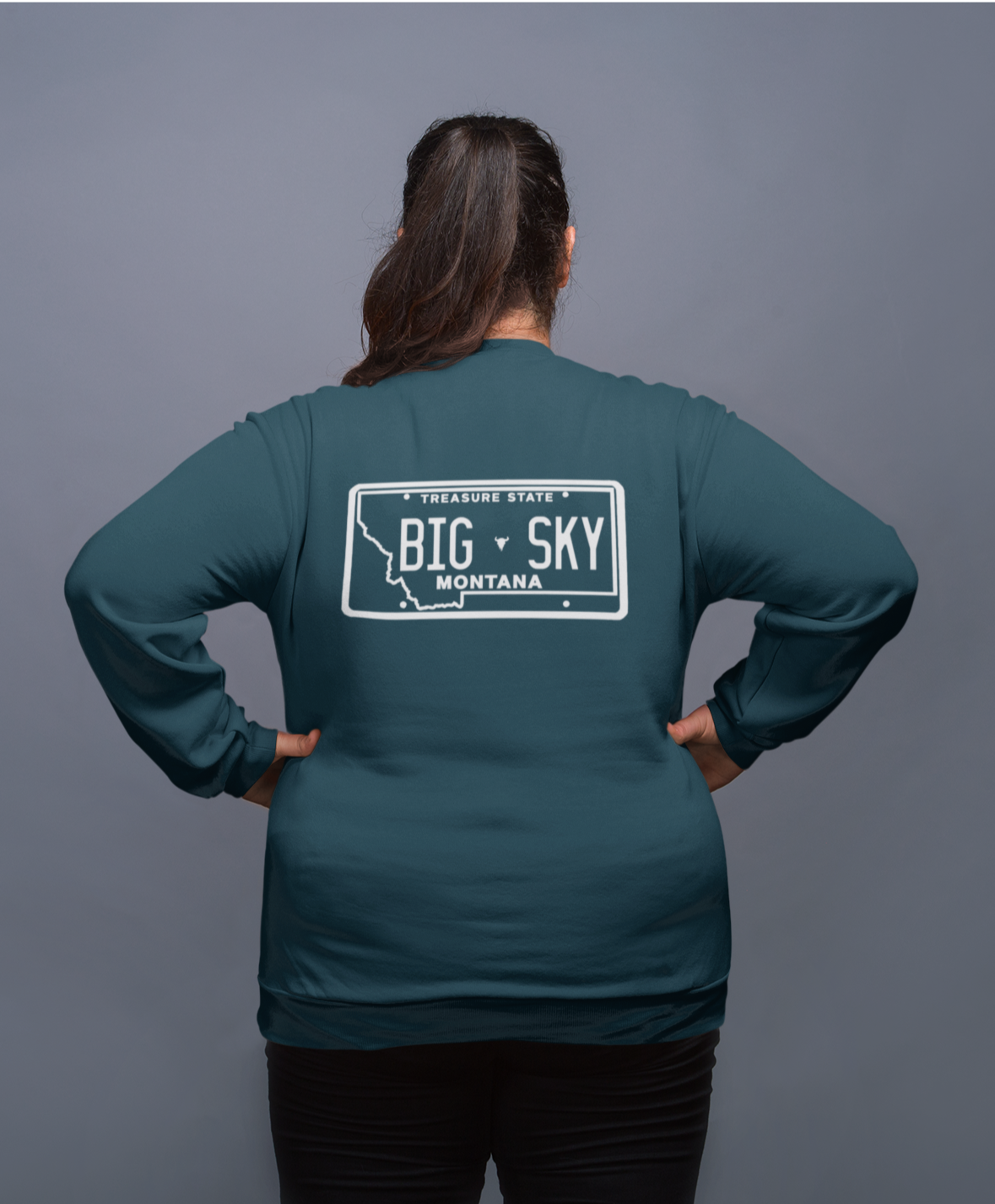 Big Sky License Plate Tram Unisex Crew