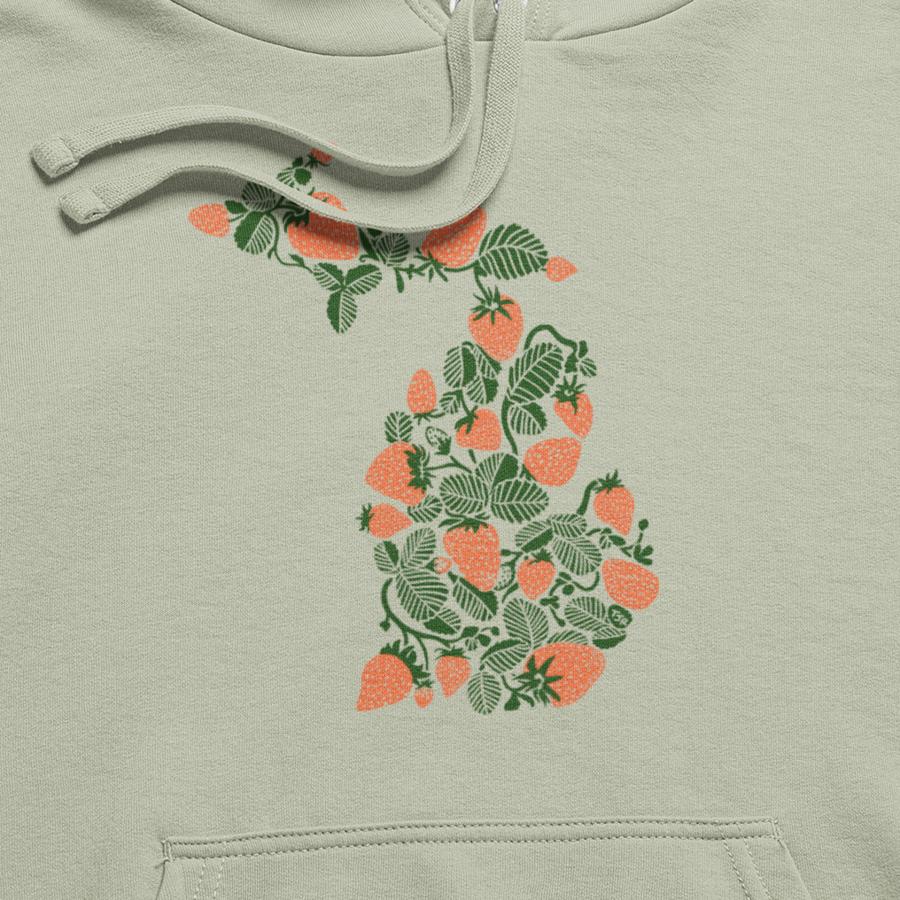 Michigan Strawberry Patches Midweight Hoodie