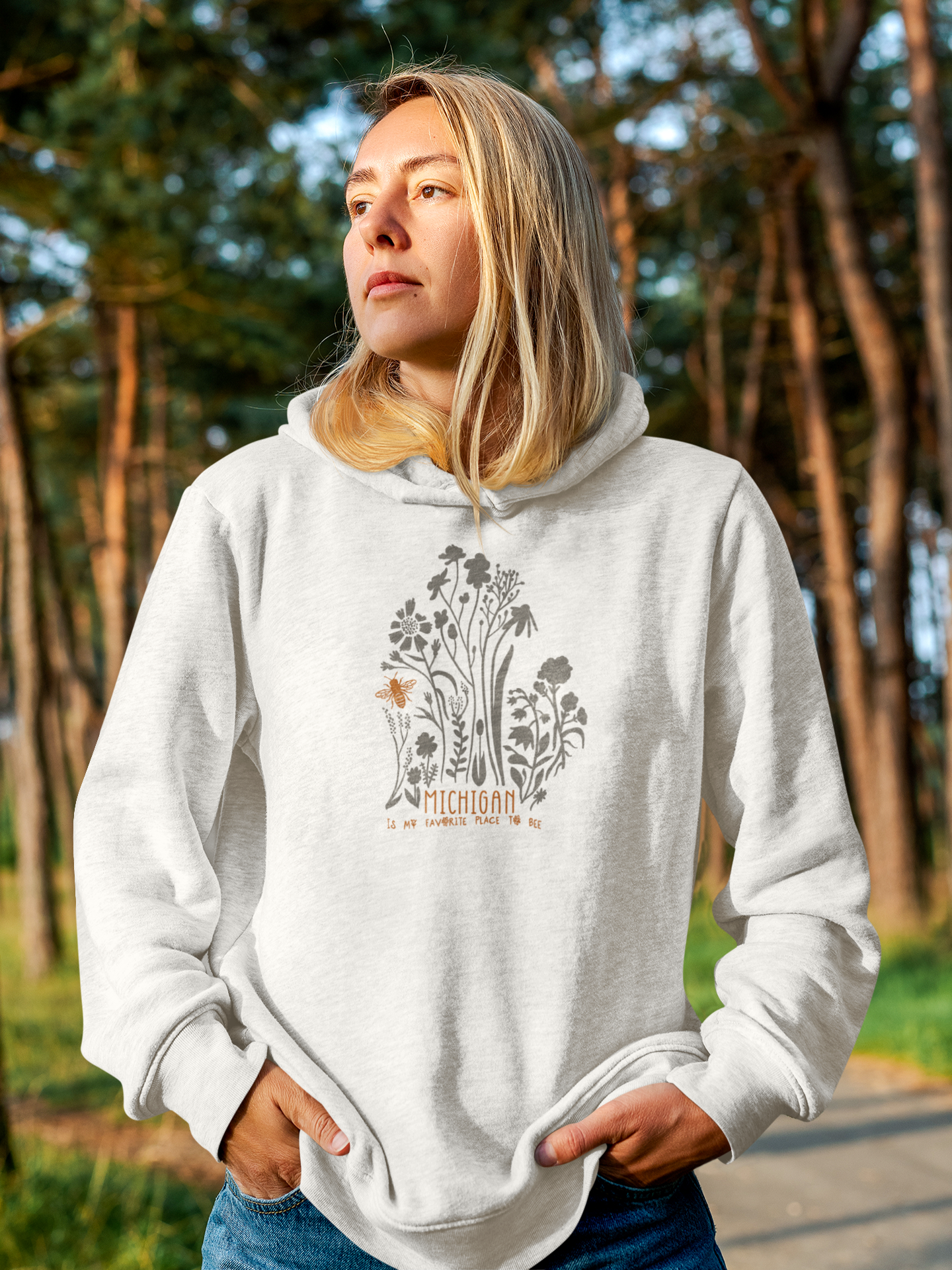 Michigan Bee Unisex Hoodie