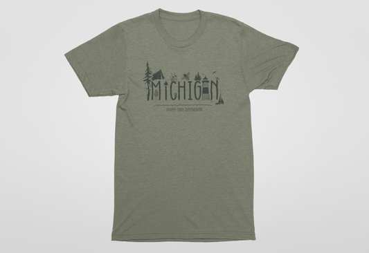 Michigan Woods + Water Unisex Tee: Indian Creek Campground