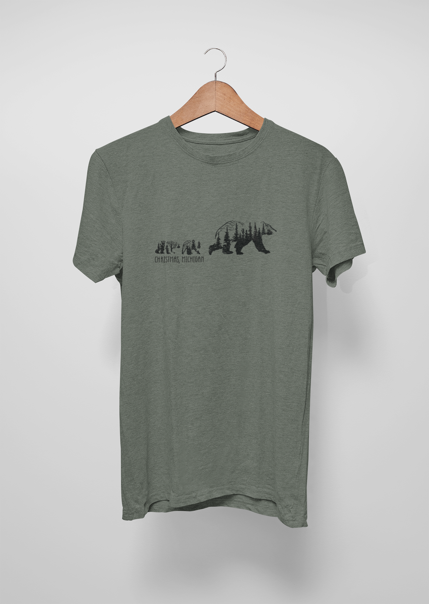Woodland Bears Unisex Tee: Christmas, Michigan
