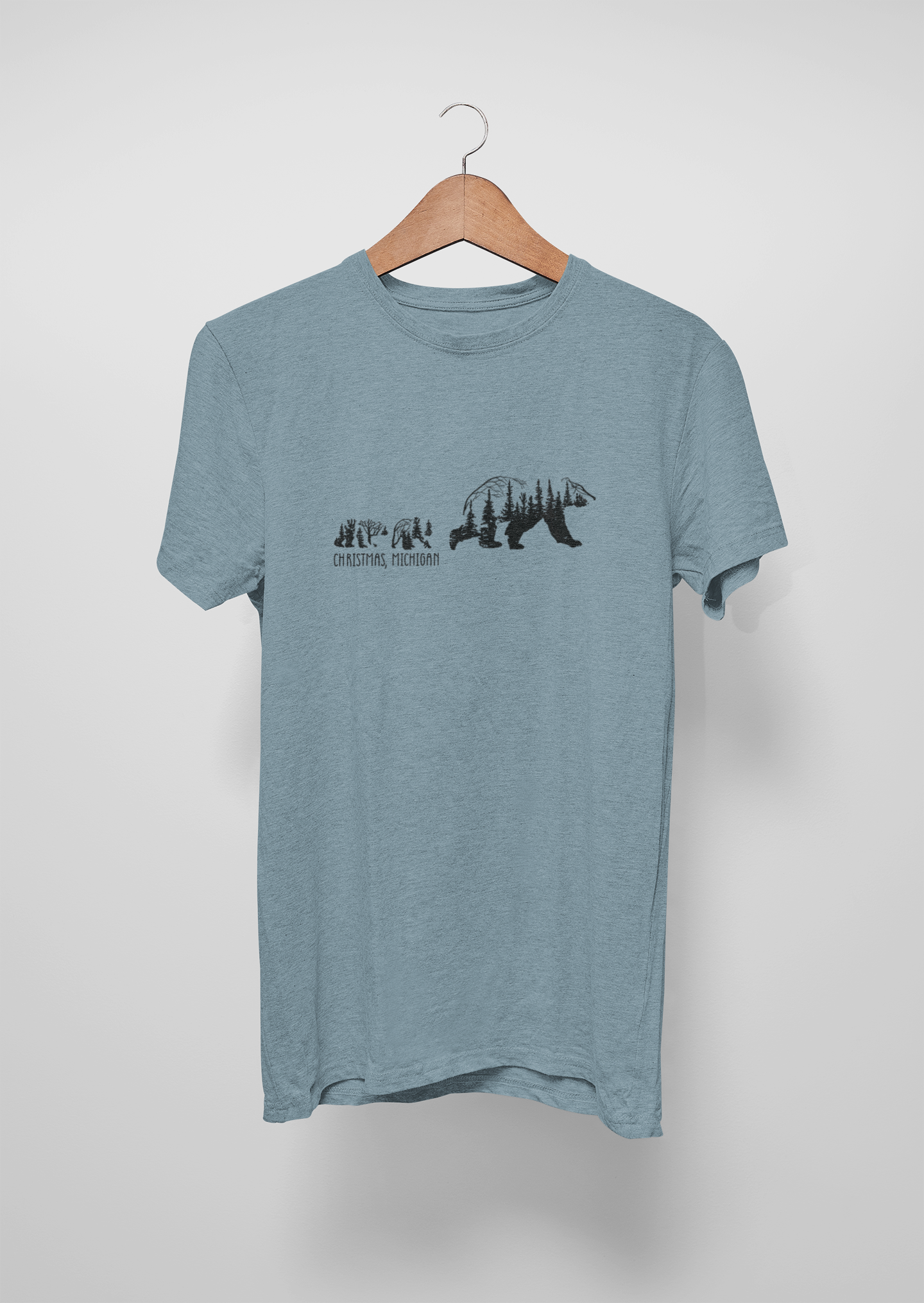 Woodland Bears Unisex Tee: Christmas, Michigan