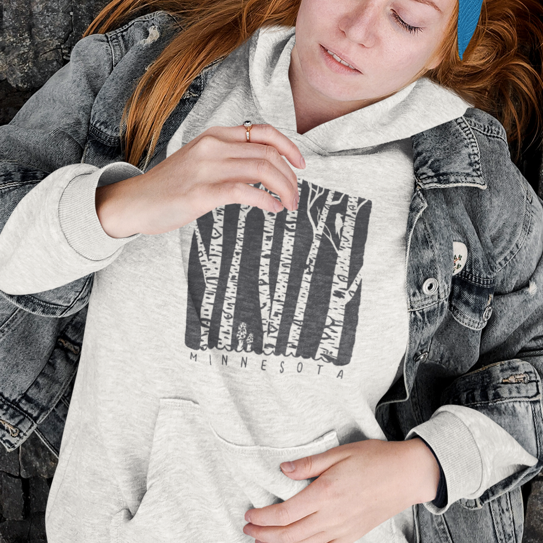 Birch Forest Unisex Hoodie: Minnesota
