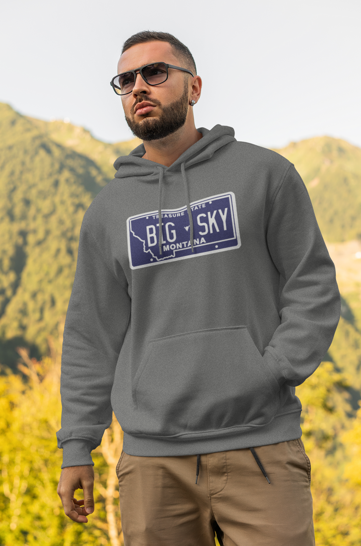 Big Sky License Plate Unisex Heavyweight Hoodie