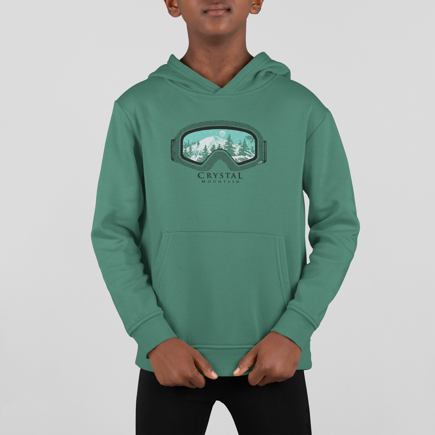 Crystal Mountain Goggles Youth Fleece Hoodie