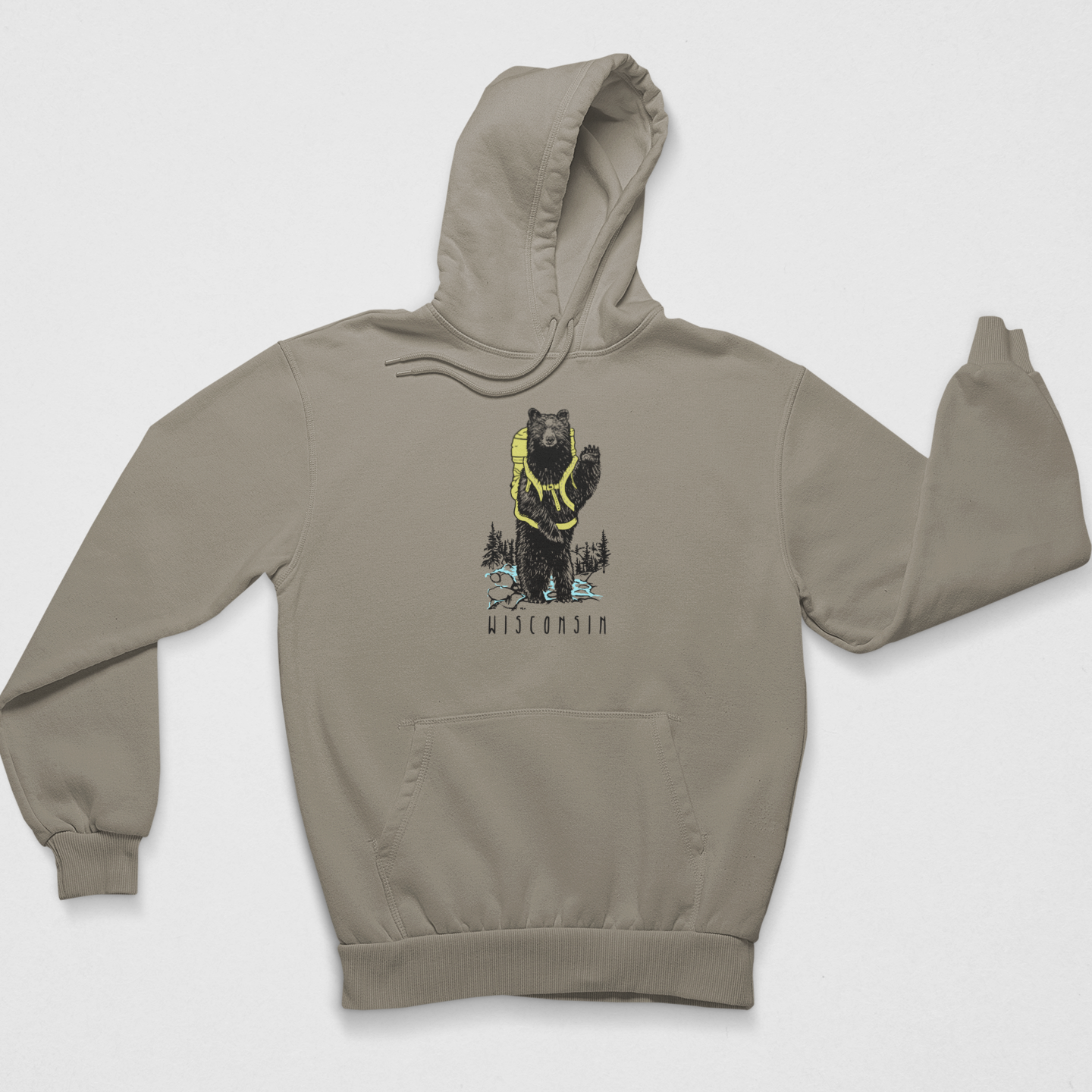 Hiking Buddy: Wisconsin Midweight Unisex Hoodie