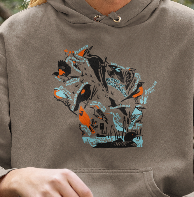 Birds of Wisconsin Midweight Hoodie