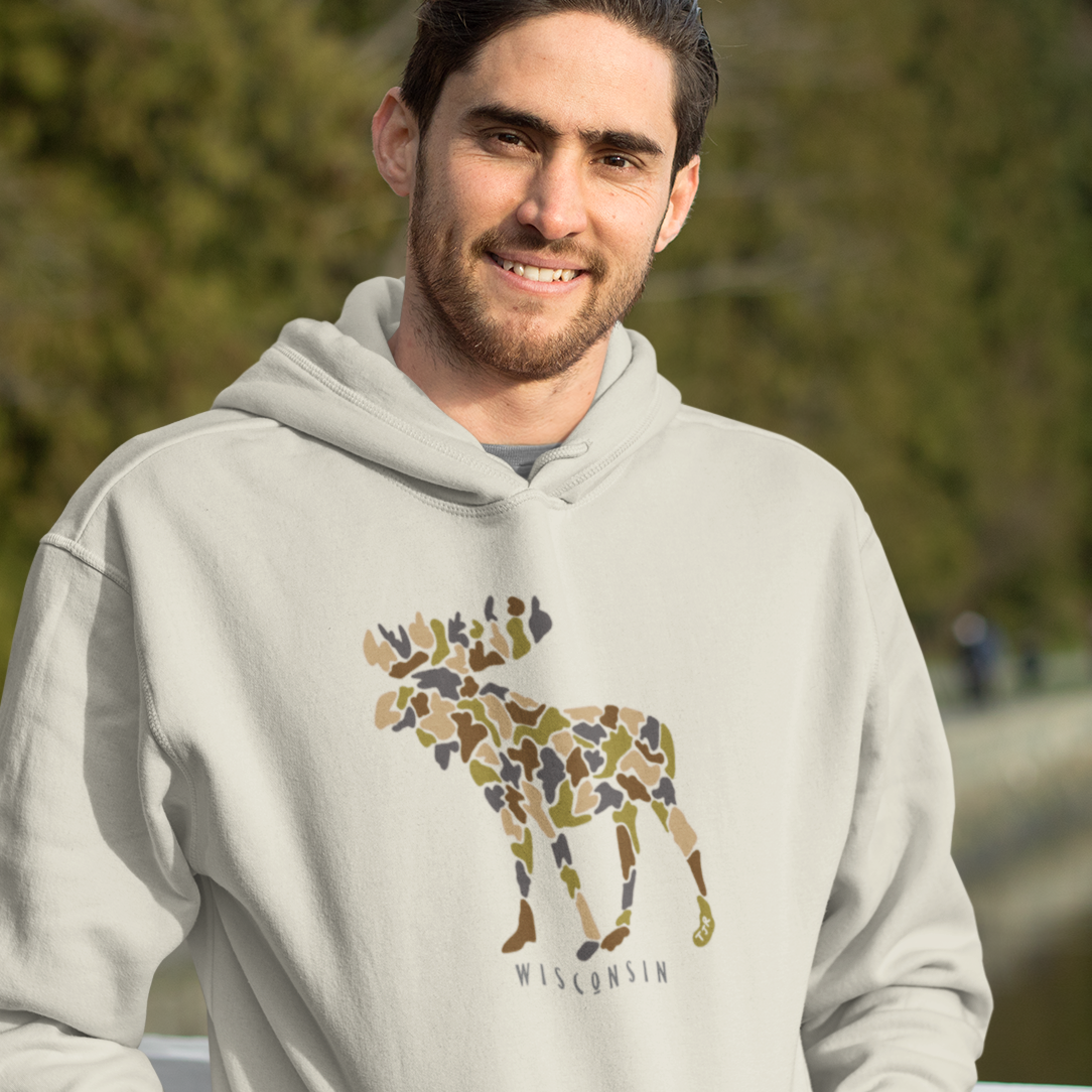 Camo Moose: Wisconsin Hoodie