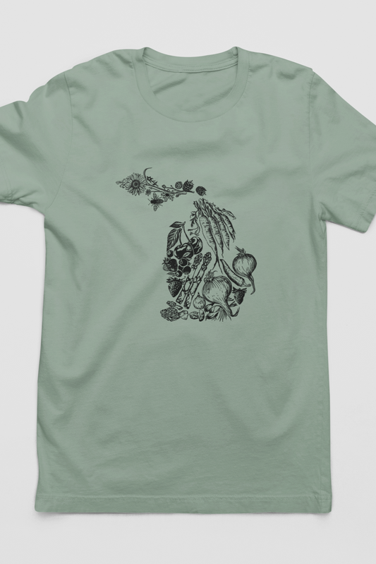Homegrown Unisex Tee: Arched Pure Markette on Left Sleeve