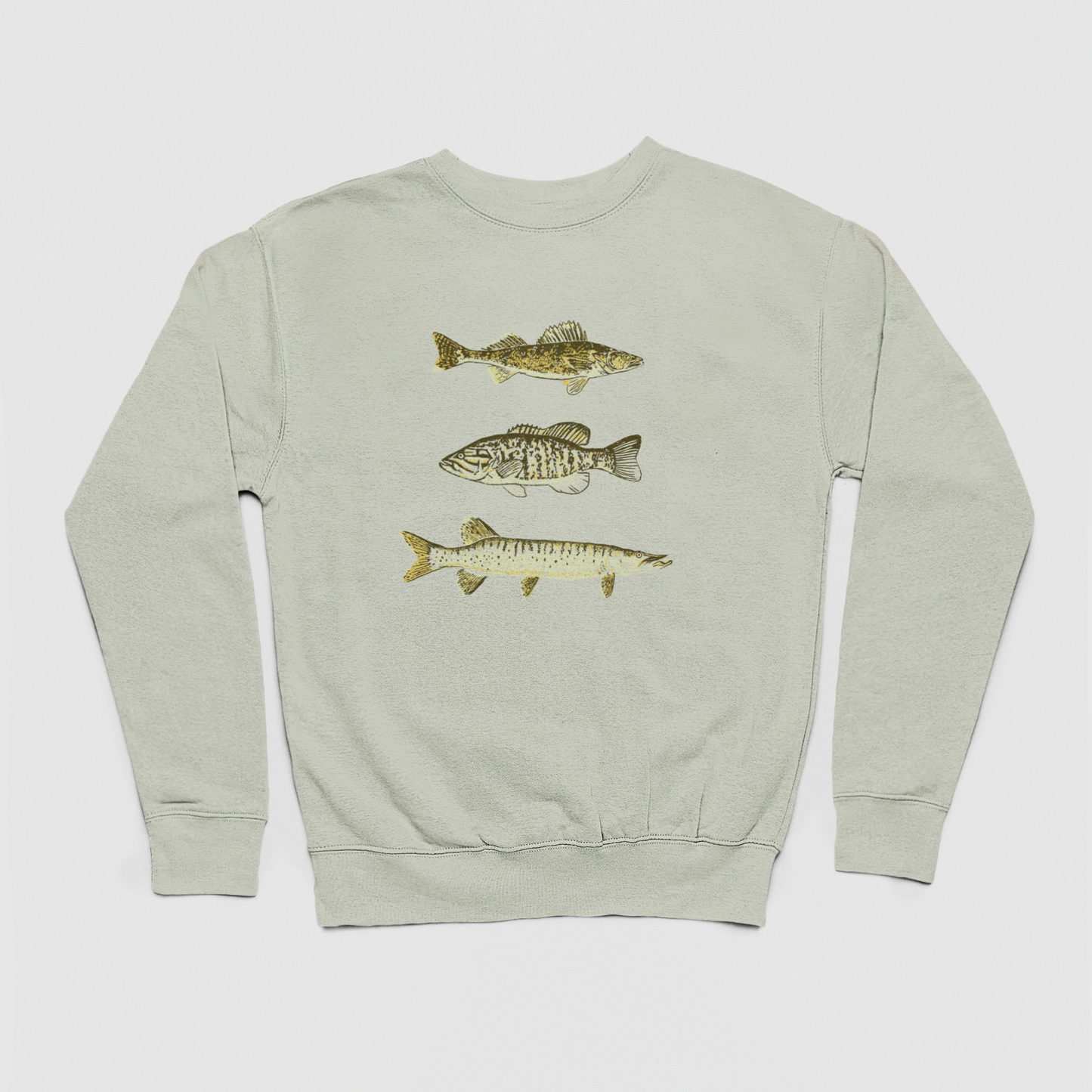 Walleye, Bass, Musky Trio Unisex Crew Fleece