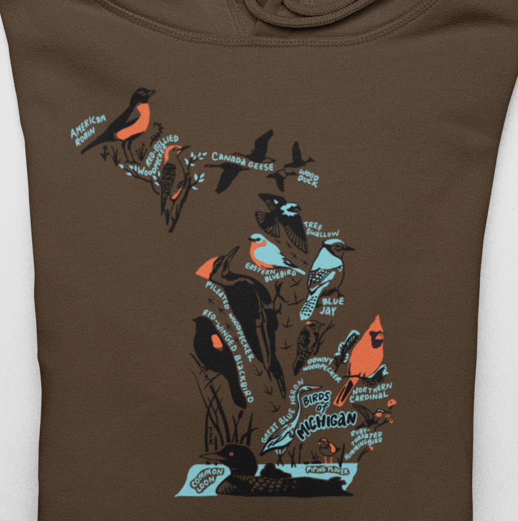 Birds of Michigan Midweight Hoodie