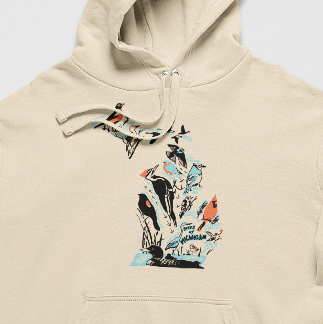 Birds of Michigan Midweight Hoodie