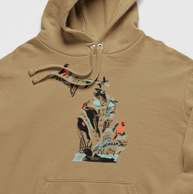 Birds of Michigan Midweight Hoodie