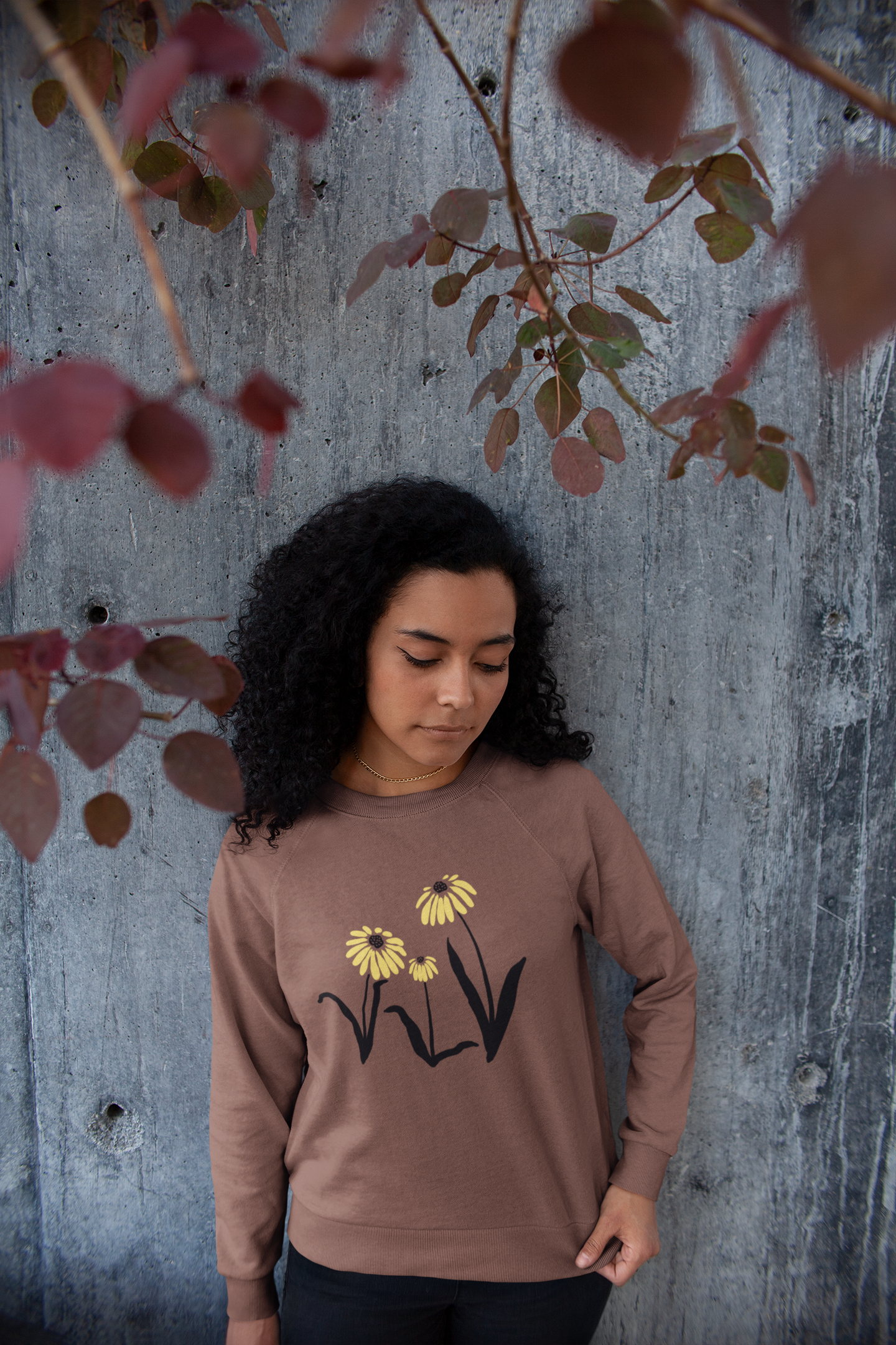 Black-Eyed Susans Ladies Fleece Crew