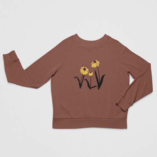 Black-Eyed Susans Ladies Fleece Crew