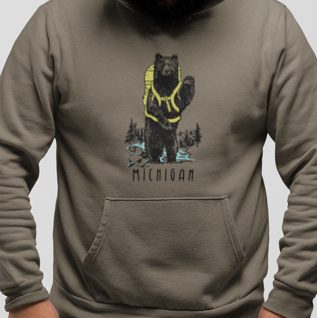 Hiking Buddy: Michigan Midweight Unisex Hoodie