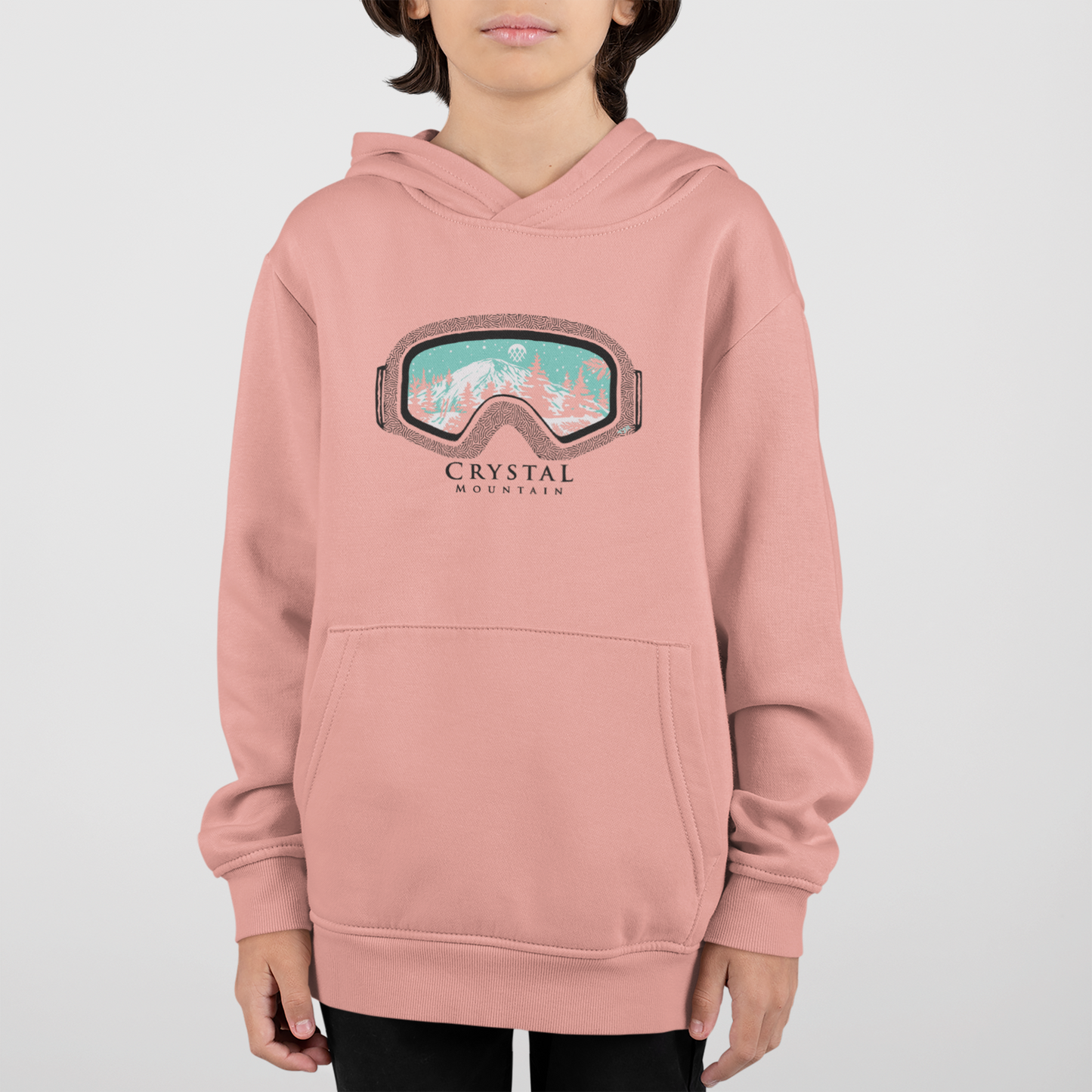 Crystal Mountain Goggles Youth Fleece Hoodie