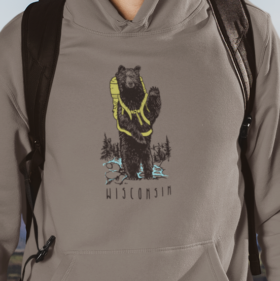 Hiking Buddy: Wisconsin Midweight Unisex Hoodie
