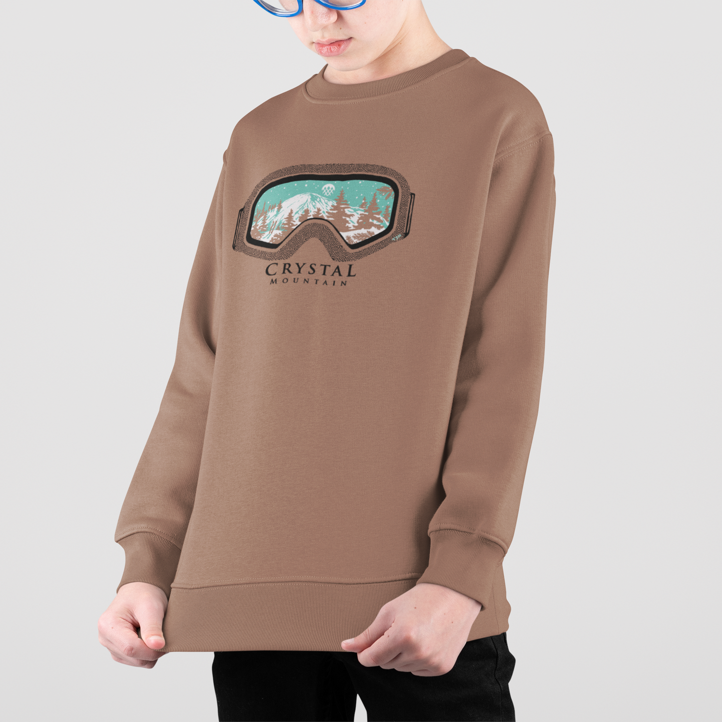 Crystal Mountain Goggles Youth Fleece Crew