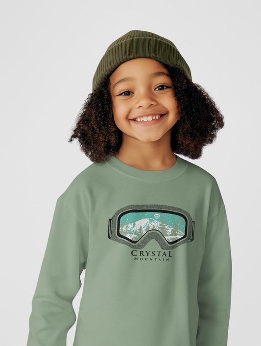 Crystal Mountain Goggles Youth Fleece Crew