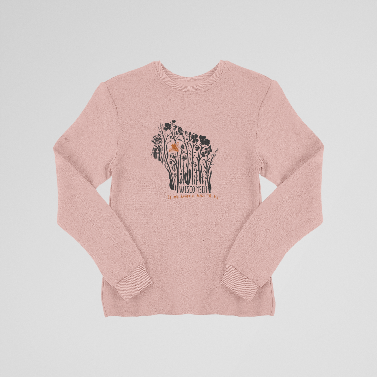 Wisconsin is My Favorite Place to Bee Ladies Fleece Pullover