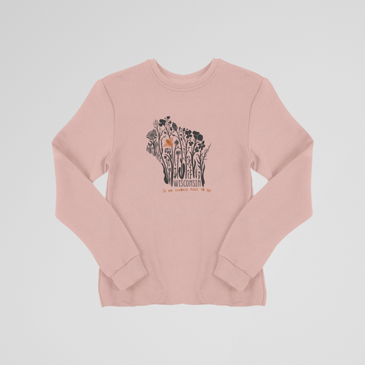 Wisconsin is My Favorite Place to Bee Ladies Fleece Pullover